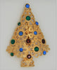 Ultracraft Floral Christmas Tree Vintage Figural Costume Brooch