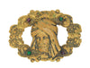 Neiger Brothers Early Moorish Mixed Brass Hand-Cut Stones Figural Brooch