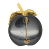 Austria Forbidden Fruit Apple Pure Black Lucite Vintage Figural Brooch
