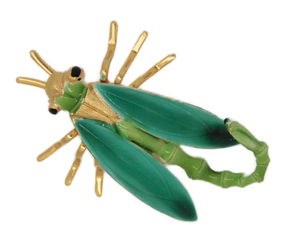 Big Curly Tail Flying Bug Insect Vintage Costume Figural Pin Brooch