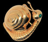 Castlecliff Gold Tone Snail Vintage Figural Costume Brooch