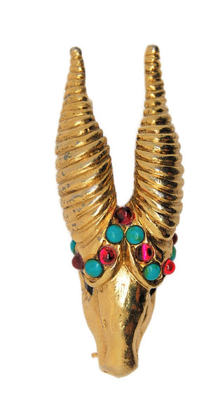Richelieu Gazelle Rams Head Vintage Figural Pin Brooch
