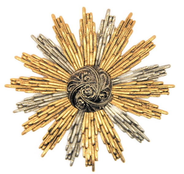 ART Center Starburst Floral Center Vintage Figural Pin Brooch