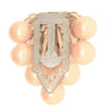 Glass Works Pearl Grapes Dress Clip Antique Vintage Figural Pin Brooch
