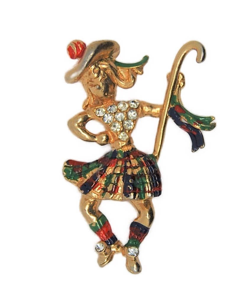 Hess-Appel Jolle Scottish Irish Highland Dancer Vintage Figural Pin Brooch