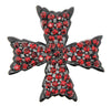 Weiss Fabulous Ruby Japanned Maltese Cross Vintage Figural Brooch