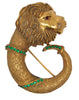 Puccini Maned Lion Ruby Red Eyes Vintage Figural Brooch