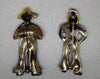 Patriotic Farmers in Overalls WW2 Vintage Figural Brooches 1943 Sterling