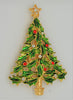 MJ Ent Christmas Holly & Berries Tree Vintage Figural Costume Brooch