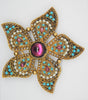 ART Starburst Pearl Turquoise Vintage Costume Figural Pin Brooch
