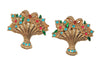 Coro Floral Basket Small Series Set Vintage Figural Pin Brooch Set