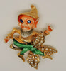 CFW Goblin Elf Figural Brooch 1950s - Mink Road Vintage Jewelry