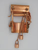 Art Deco Copper & Enamel Wishing Well Vintage Costume Figural Pin Brooch