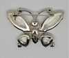 Butterfly Transparent & Amber Stones Vintage Figural Pin Brooch