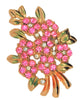 Kramer New York Pink Floral Bouquet Vintage Costume Figural Pin Brooch