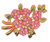 Kramer New York Pink Floral Bouquet Vintage Costume Figural Pin Brooch