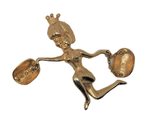 Hobe Zodiac Libra Maiden Vintage Figural Pin Brooch