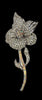 LIA Sparkling Floral Single Stem Vintage Figural Pin Brooch