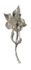 LIA Sparkling Floral Single Stem Vintage Figural Pin Brooch