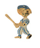 Tortolani Baseball Player Vintage Figural Pin Brooch