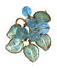 Louis Rousselet Art Glass Leaves & Beads Floral Vintage Figural Brooch