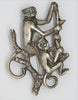 Lemur Monkeys Branch Sterling Vintage Figural Pin Brooch