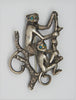 Lemur Monkeys Branch Sterling Vintage Figural Pin Brooch