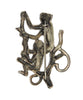 Lemur Monkeys Branch Sterling Vintage Figural Pin Brooch