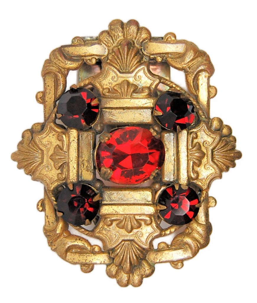 Ruby Dress Clip Vintage Figural Pin Brooch