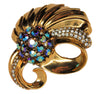 Eisenberg Golden Swirl AB Center Stones Vintage RESTRIKE Brooch