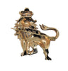 British Reja Crown Royal Lion Vermeil Patriotic Vintage Costume Figural Brooch