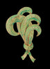 Ledo Green Enamel Sealife Spray Vintage Figural Pin Brooch
