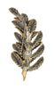 ART Floral Branchy Leaf Rhinestone Stem Vintage Figural Brooch