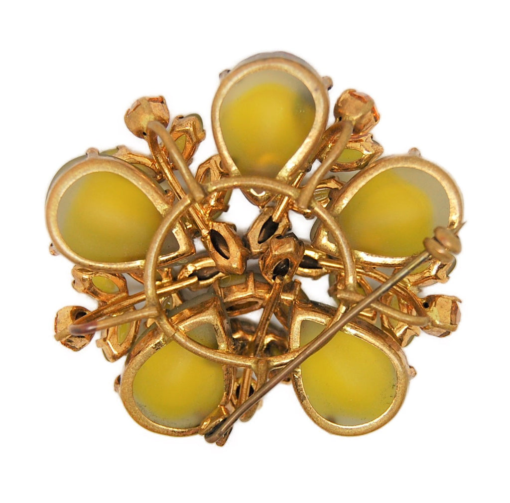 Louis Rousselet Transparent Frosted Green Floral Antique Pin Brooch ...