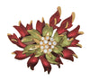 St John Gold Plate Enamel Floral Vintage Figural Pin Brooch
