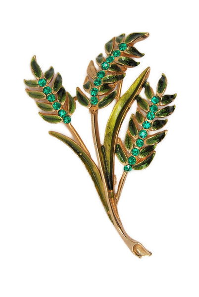 Beautiful Mid-Century Floral Triple Bouquet Spray Vintage Figural Brooch