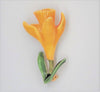 CFW Floral Daffodil Flower Spring Enamel Vintage Figural Pin Brooch