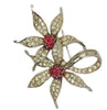 Boucher Ruby Starburst Floral Blossom Vintage Figural Pin Brooch