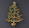 JJ Blue Rhinestone Christmas Tree - Mink Road Vintage Jewelry