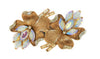 Vendome Aurora Fur Clips Floral Duette Vintage Figural Brooch Set