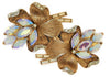 Vendome Aurora Fur Clips Floral Duette Vintage Figural Brooch Set