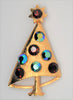 Mylu Asymmetric Aurora Christmas Rhinestone Figural Brooch - 1950s