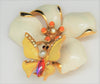 ART Butterfly Floral Trembler Vintage Costume Figural Pin Brooch