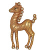 Art Deco Pony Horse Gold Plate Vintage Costume Figural Pin Brooch