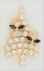 Attruia Guardian Angels Icy Rhinestones Tree Vintage Figural Costume Brooch