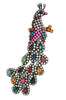 Bauer Big Peacock Japanned MultiStones Vintage Costume Figural Pin Brooch