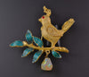 Mylu Partridge & Pear Pin with Dangle - Mink Road Vintage Jewelry