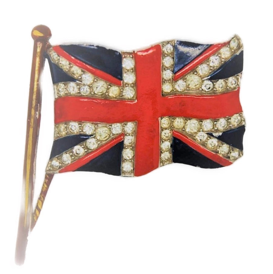 Trifari A Philippe Patriotic Union Jack Figural Flag 1940s Pin Brooch