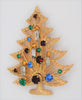 Brooks Christmas Harp and Candle Vintage Holiday Tree Figural Brooch