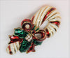 Christmas Candy Cane Enamel Holly Vintage Figural Pin Brooch